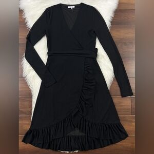 Elegant Black Wrap Dress